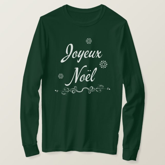 Joyeux Noel French Louisiana Cajun Merry Christmas T-Shirt (Design Front)