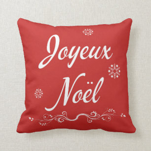 Joyeux Noel French Louisiana Cajun Merry Christmas Throw Pillow