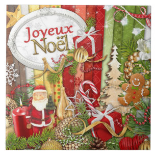 Joyeux Noel ( French Merry Christmas ) Ceramic Tile