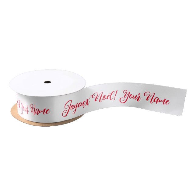 Joyeux Noël French Merry Christmas gift ribbon (Spool)