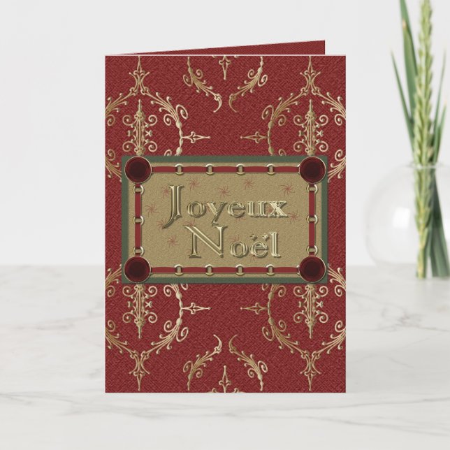 Joyeux Noel French Merry Christmas Greeting Card (Front)