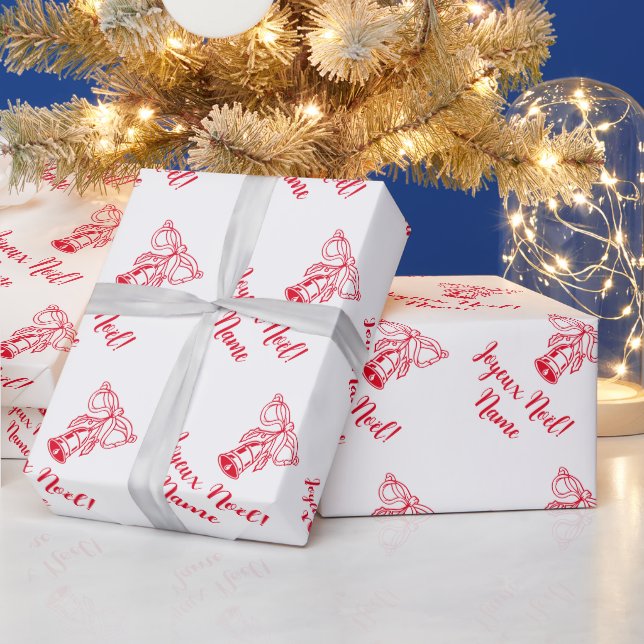 Joyeux Noël French Merry Christmas wrapping paper (Holidays)