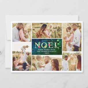 Joyeux Noel French Modern Christmas Photos Collage Holiday Card