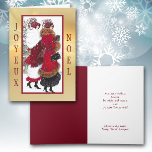 Joyeux Noel French Women Christmas Holiday Card