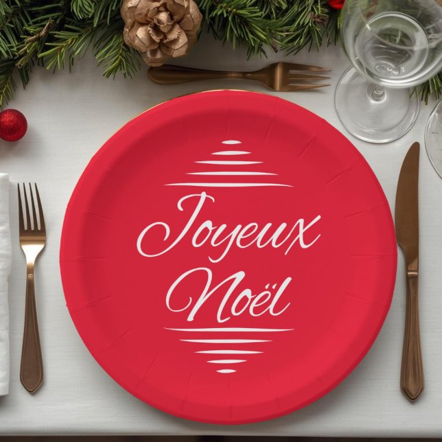 Joyeux Noel - French Xmas wishes Paper Plates (Creator Uploaded)