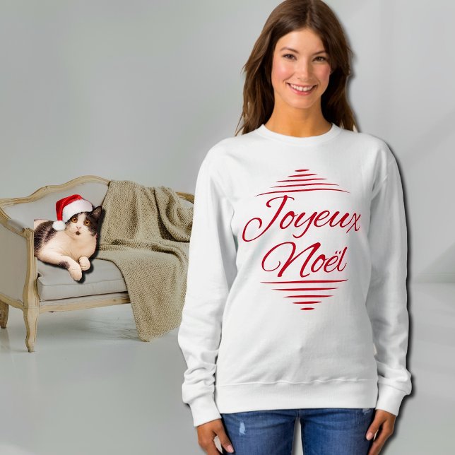 Joyeux Noel - French Xmas wishes - red white Sweatshirt (Creator Uploaded)