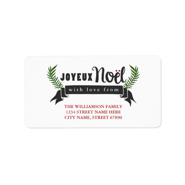Joyeux Noel Holiday Address Labels (Front)