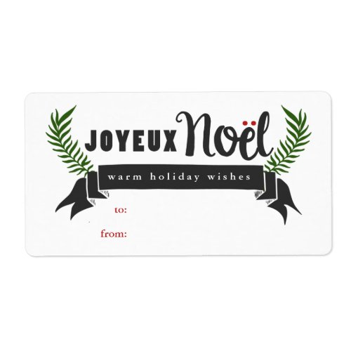 Joyeux Noel Holiday Gift Tag Labels