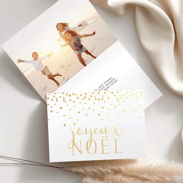 Joyeux Noel | Holiday Photo Gold Foil Card (Creator Uploaded)