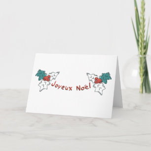 Joyeux Noel Holly Holiday Card