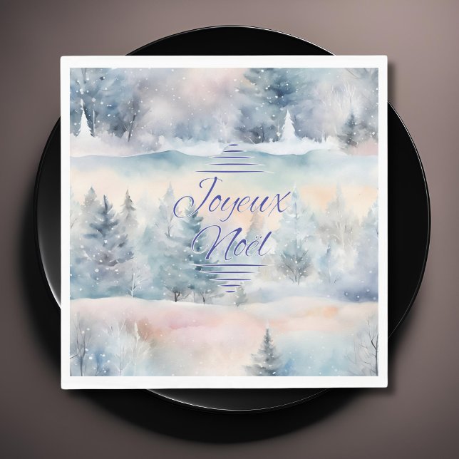 Joyeux Noël  in cool hues Napkins (Creator Uploaded)
