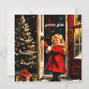 Joyeux Noël - little girl Holiday Card