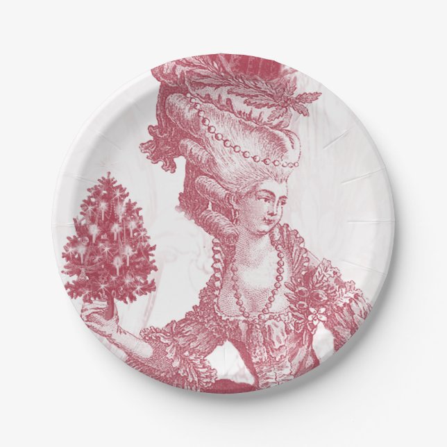 Joyeux Noel Marie Antoinette french Paper Plates (Front)