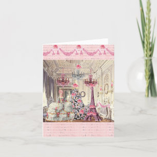Joyeux Noel Marie Antoinette Palace de Versailles Letterpress Thank You Card