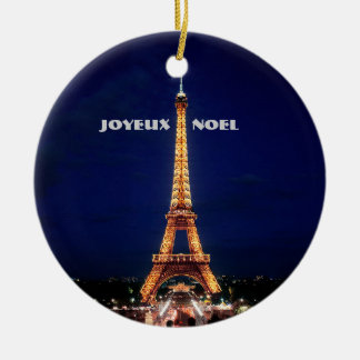 JOYEUX, NOEL (MERRY CHRISTMAS) CERAMIC ORNAMENT