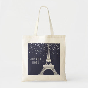Joyeux Noel Merry Christmas from Paris in Snow Tote Bag