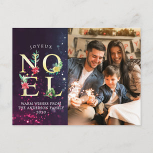 Joyeux Noel Merry Christmas Happy New Year Photo Holiday Postcard