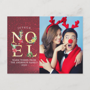 Joyeux Noel Merry Christmas Happy New Year Photo Holiday Postcard
