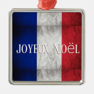 joyeux Noël - Merry Christmas in French Metal Ornament