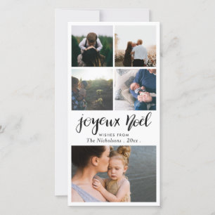 Joyeux Noel Minimalist Typography Christmas Photo Holiday Card