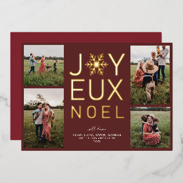 Joyeux Noel Modern and Classy Foil Holiday Card