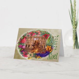 Joyeux Noel Notre Dame Christmas Wreath Holiday Card