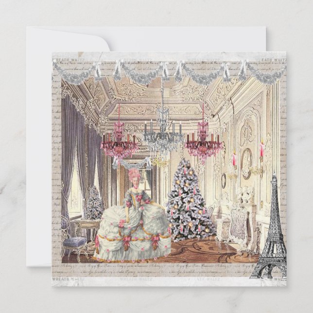 Joyeux Noel Palace de Versailles ~Marie Antoinette Holiday Card (Front)