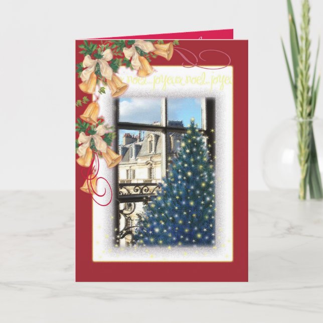 JOYEUX NOEL PARIS LANDSCAPE CHRISTMAS GREETING HOLIDAY CARD (Front)