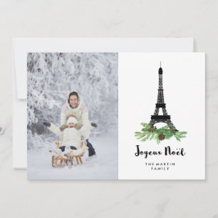 Joyeux Noel   Parisian Christmas with your Photo Holiday Card