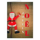 Joyeux Noel Père Noel Grimpeur Carte de Voeux (Front)