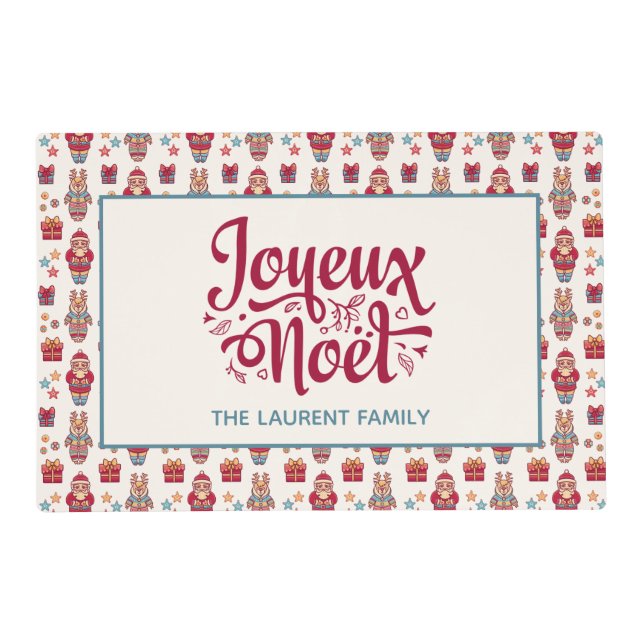 Joyeux Noel Personalized Placemat (Front)