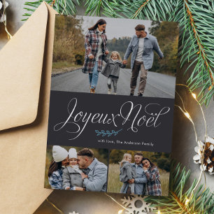 "Joyeux Noel" Photo Gallery of Three Foil Holiday Card