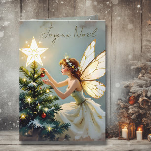 Joyeux Noël Pretty Fairy Personalized Christmas Card
