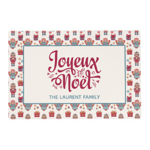 Joyeux Noel Retro Nutcracker Cream Placemat