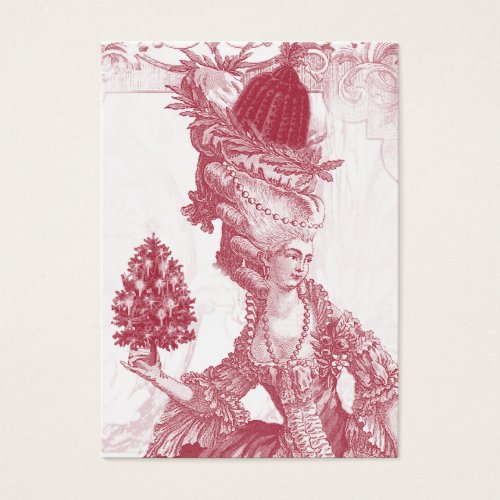 Joyeux Noel (rouge)  Ivory Festive Gift Tag Business Card Templates