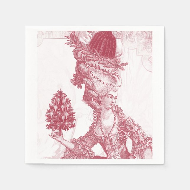 Joyeux Noel (rouge) Merry Christmas Paper Napkins (Front)