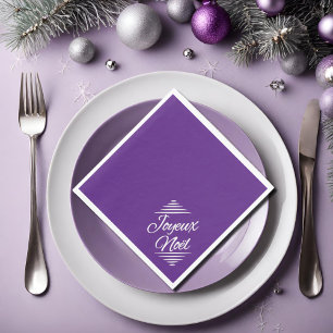 Joyeux Noel - royal purple Napkins