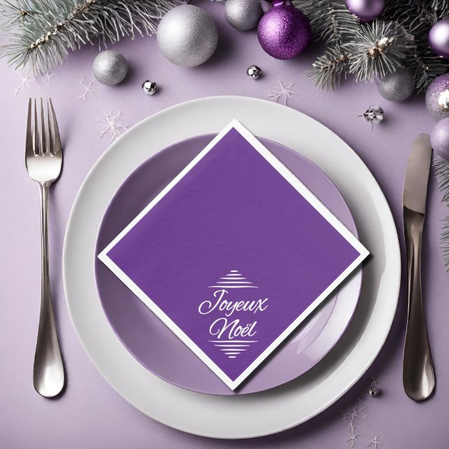 Joyeux Noel - royal purple  Napkins (Creator Uploaded)