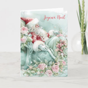 Joyeux Noël Santa Sleigh Folded Card