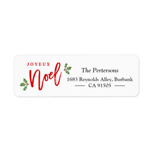 Joyeux Noel Script Simple Chic Merry Christmas Label