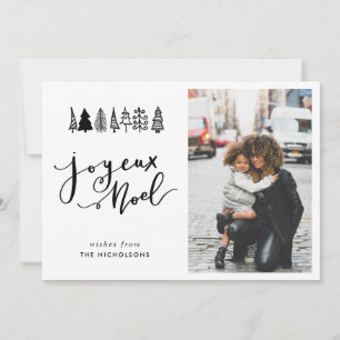 Joyeux Noel Simple Script Christmas Photo Holiday Card