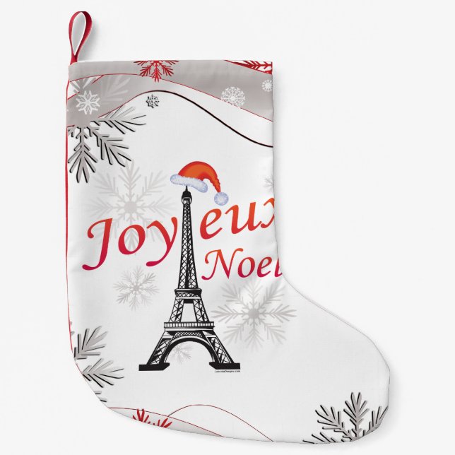 Joyeux Noel Small Christmas Stocking (Front)