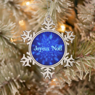 Joyeux Noel - Snowburst Snowflake Pewter Christmas Ornament