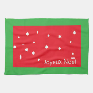 Joyeux Noel Snowflakes kitchen towel
