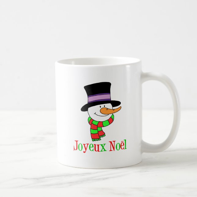 Joyeux Noel Snowman French Christmas Mug (Right)