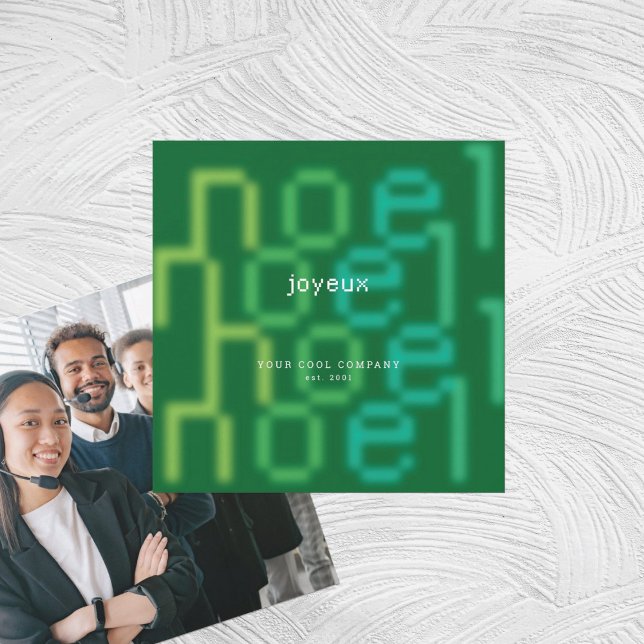 JOYEUX NOEL TECH FONT CORPORATE PHOTO CHRISTMAS HOLIDAY CARD (Creator Uploaded)