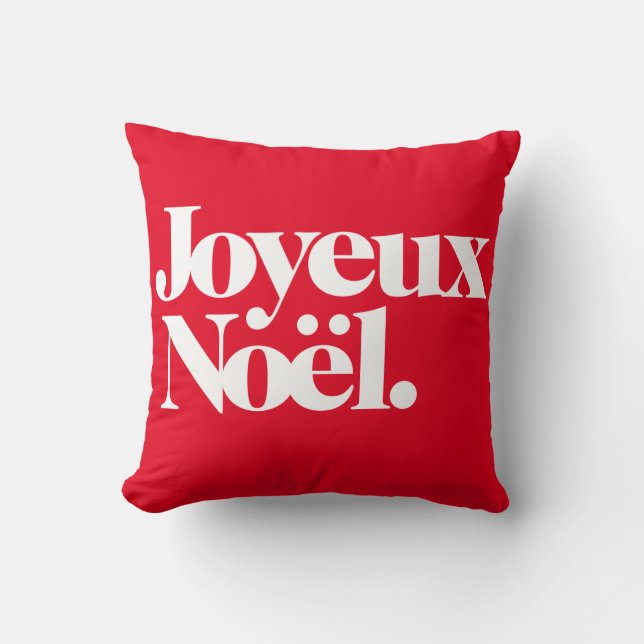 Joyeux Noël Throw Pillow (Front)