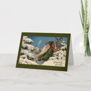 "Joyeux Noel" Vintage Christmas Card" Holiday Card