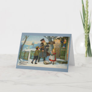 "Joyeux Noel Vintage Christmas Card" Holiday Card