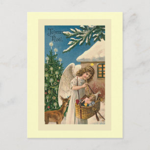 "Joyeux Noel Vintage Christmas Card" Holiday Postcard